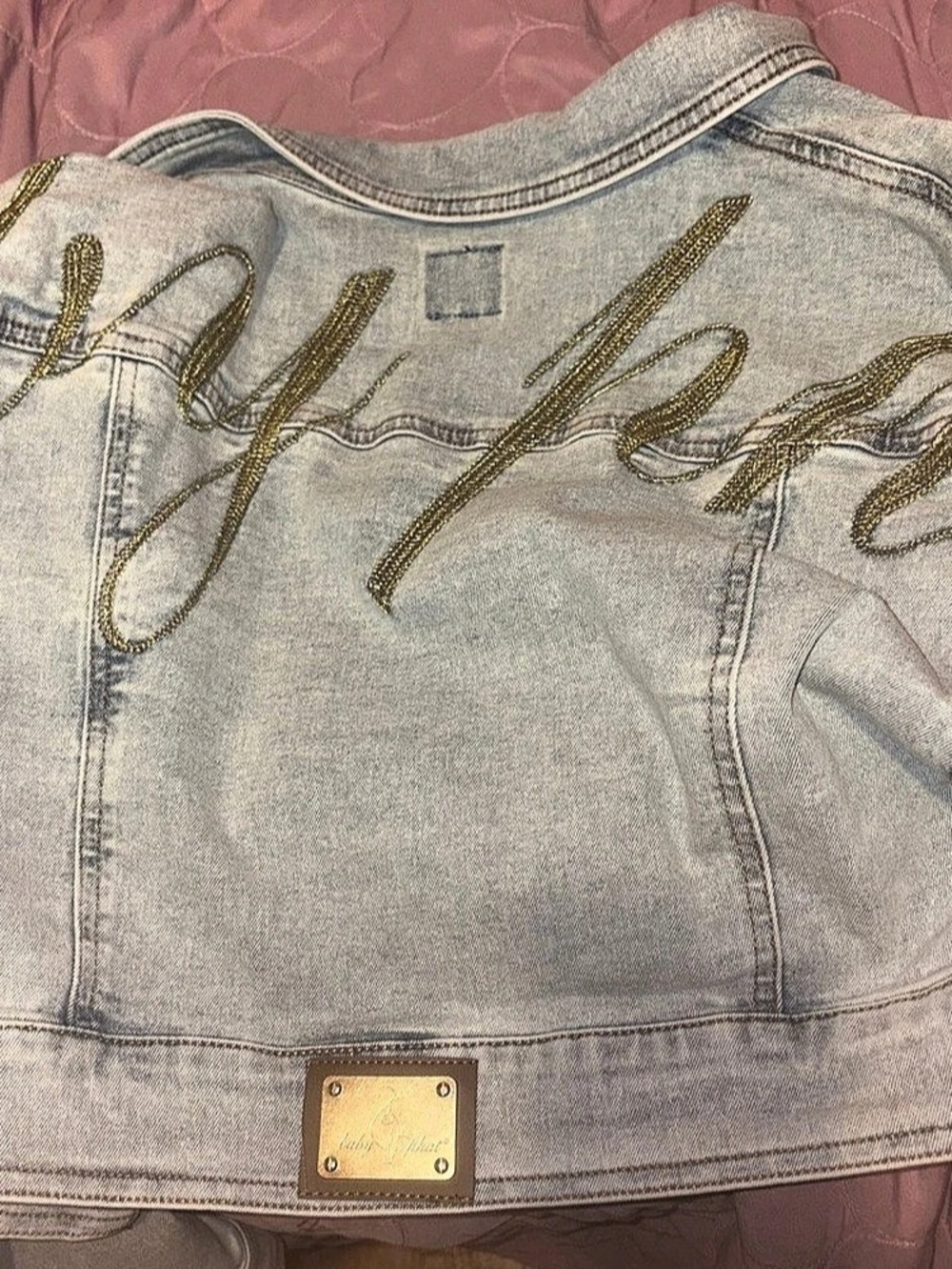 Robin Ruth Embroidered Denim Jacket in Blue Like New - Picture 2 of 3